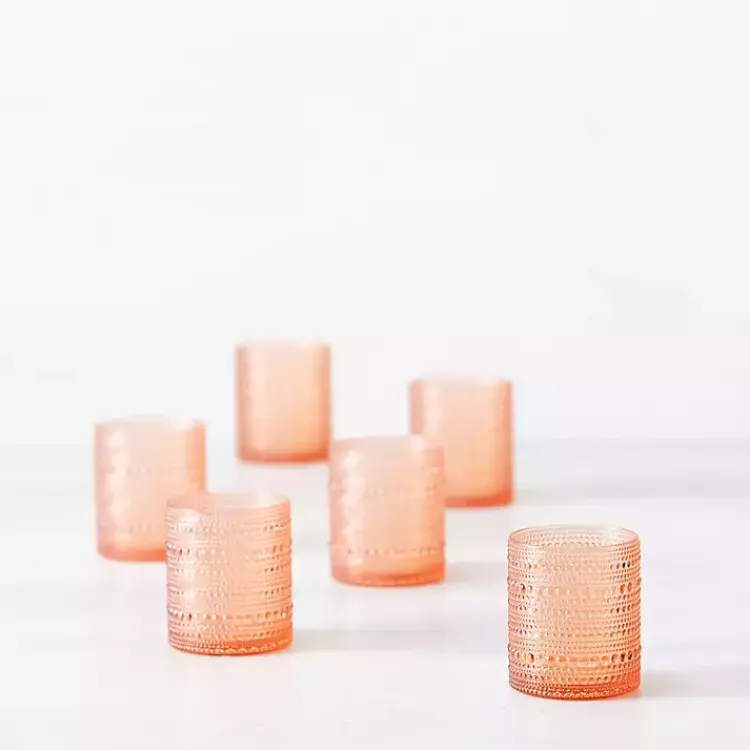 Kirklands Home Fortessa Coral Orbetto Short Glasses, Set of 4 Orange