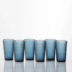 Kirklands Home Fortessa Cornflower Malcolm Tall Glasses, Set of 6 Blue Clearance