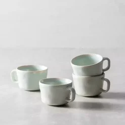 Kirklands Home Fortessa Cypress Ceramic Espresso Cups, Set of 4 Blue Hot