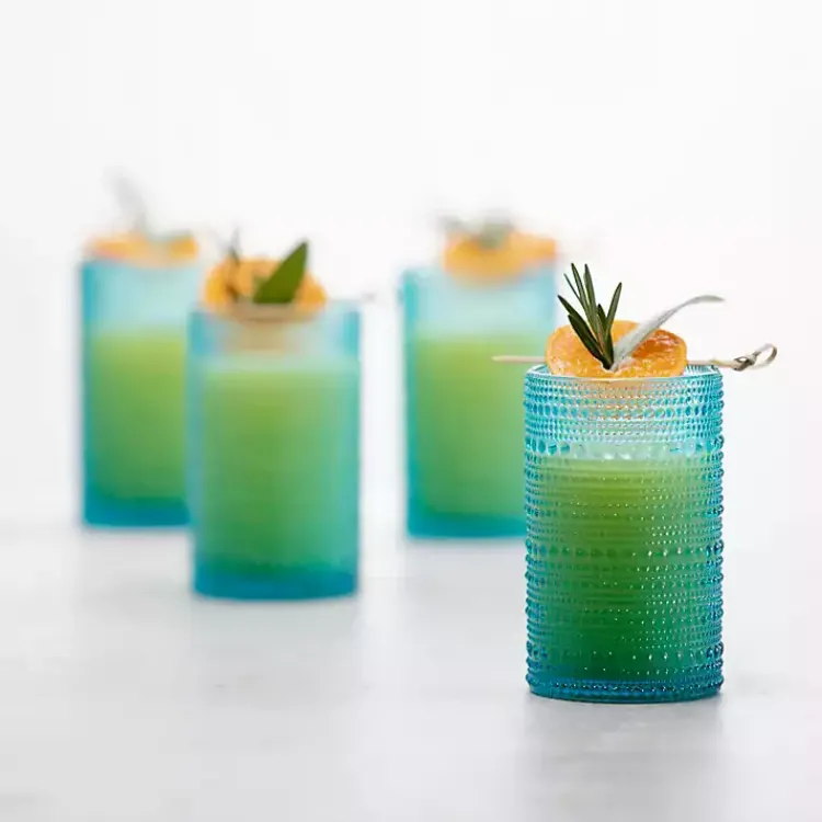 Kirklands Home Fortessa Lagoon Bead Tall Glasses, Set of 6 Blue Hot
