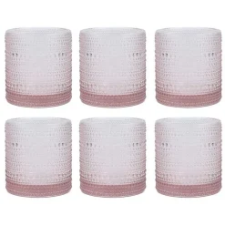 Kirklands Home Fortessa Jupiter Short Glasses, Set of 6 Pink Online