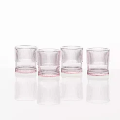 Kirklands Home Fortessa NoHo Short Glasses, Set of 4 Pink Sale