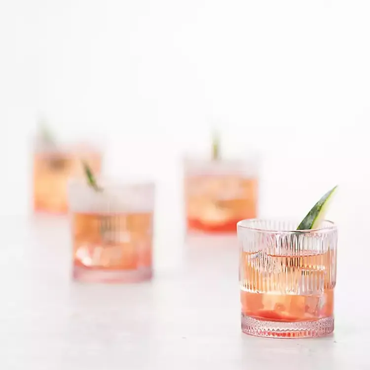 Kirklands Home Fortessa NoHo Short Glasses, Set of 4 Pink Sale