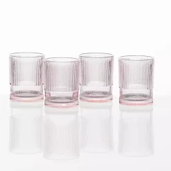 Kirklands Home Fortessa NoHo Tall Glasses, Set of 4 Pink Outlet
