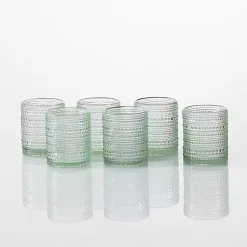 Kirklands Home Fortessa Sage Bead Short Glasses, Set of 6 Green Discount