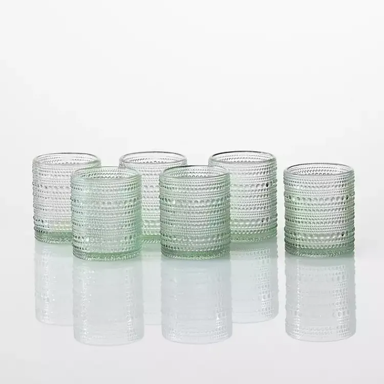 Kirklands Home Fortessa Sage Bead Short Glasses, Set of 6 Green Discount