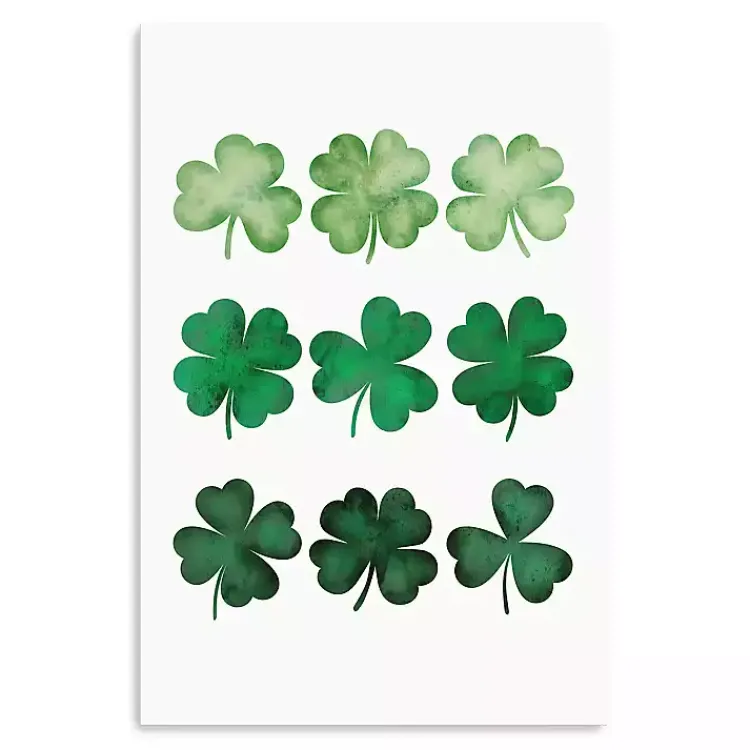 St Patricks Day Decorations>Kirklands Home Four Leaf Clovers Canvas Art Print