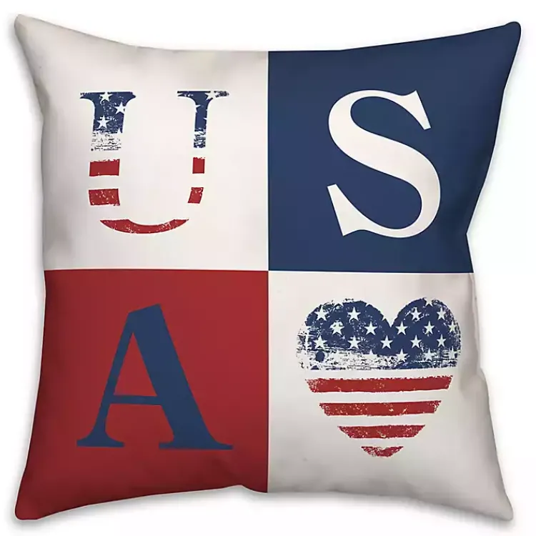 Kirklands Home Fourth of July Rustic USA Indoor/Outdoor Pillow Sale