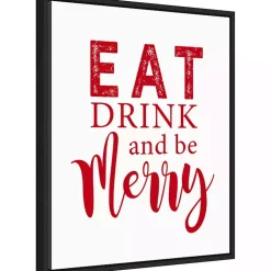 Christmas Art & Wall Decor>Kirklands Home Framed Eat Drink Merry Christmas Canvas Art Print