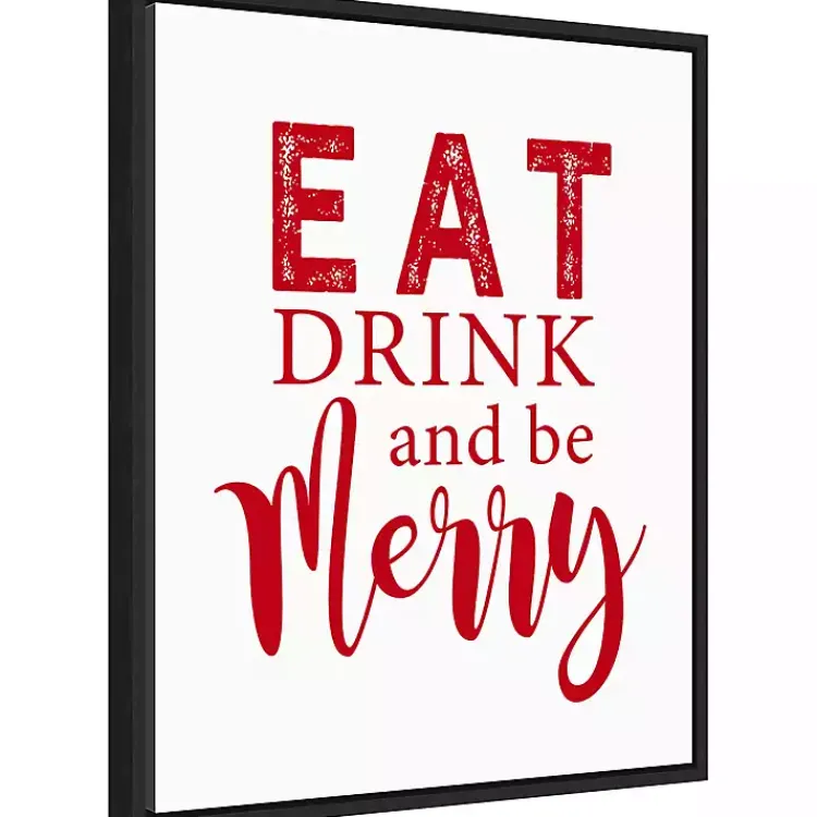 Christmas Art & Wall Decor>Kirklands Home Framed Eat Drink Merry Christmas Canvas Art Print