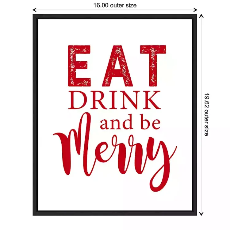 Christmas Art & Wall Decor>Kirklands Home Framed Eat Drink Merry Christmas Canvas Art Print