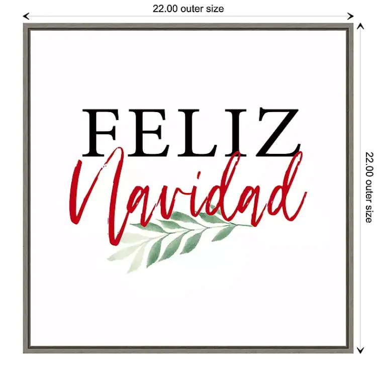 Christmas Art & Wall Decor>Kirklands Home Framed Feliz Navidad Christmas Canvas Art Print