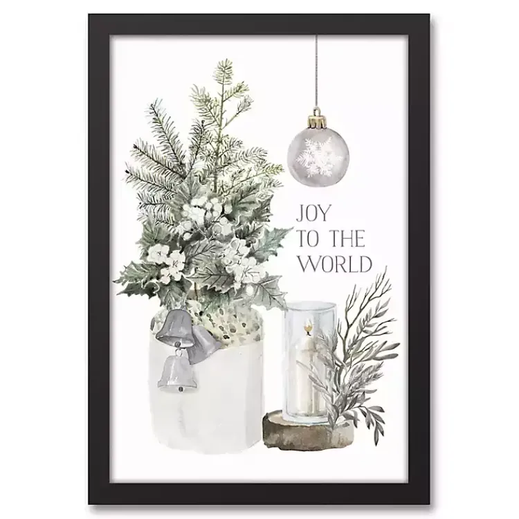 Christmas Art & Wall Decor>Kirklands Home Framed Joy to the World Christmas Canvas Art Print