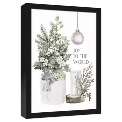 Christmas Art & Wall Decor>Kirklands Home Framed Joy to the World Christmas Canvas Art Print
