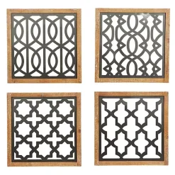 Kirklands Home Framed Matte Black Metal Wall Plaques, Set of 4 Best
