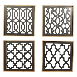 Kirklands Home Framed Matte Black Metal Wall Plaques, Set of 4 Best