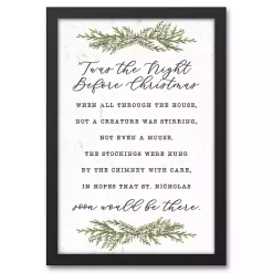 Christmas Art & Wall Decor>Kirklands Home Framed Night Before Christmas Canvas Wall Plaque