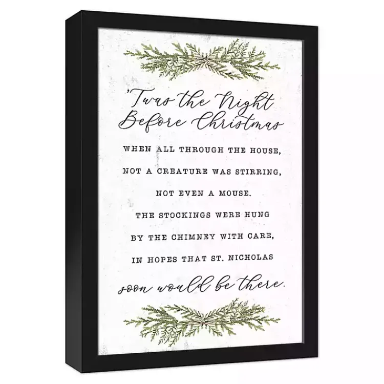 Christmas Art & Wall Decor>Kirklands Home Framed Night Before Christmas Canvas Wall Plaque
