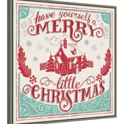 Christmas Art & Wall Decor>Kirklands Home Framed Retro Merry Lil Christmas Canvas Art Print
