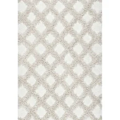 Kirklands Home Francis Shaggy Diamond Trellis Area Rug, 7x9