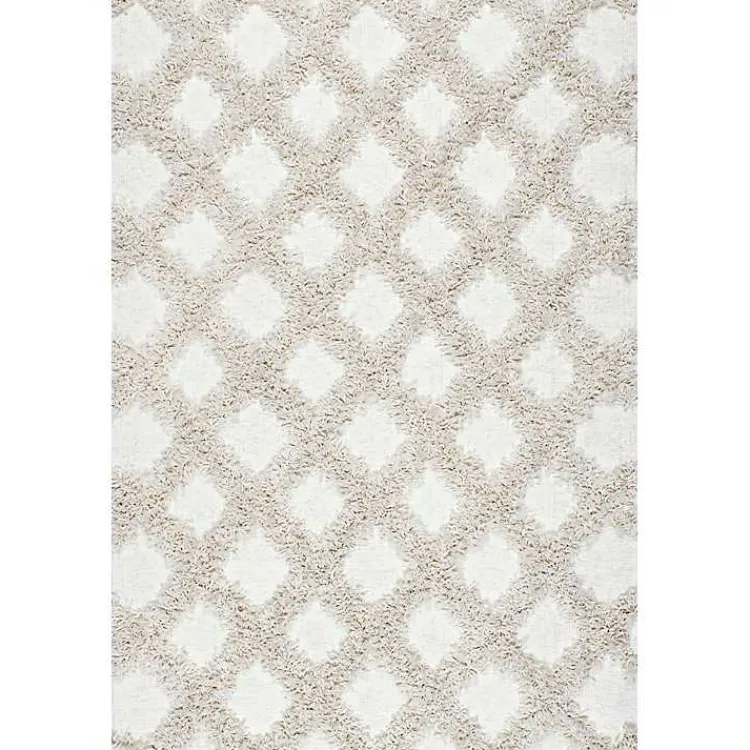 Kirklands Home Francis Shaggy Diamond Trellis Area Rug, 7x9