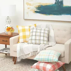 Blankets & Throws>Kirklands Home Franklin Light Gray Buffalo Check Throw