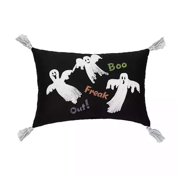 Halloween>Kirklands Home Freak Out! Ghosts Halloween Lumbar Pillow