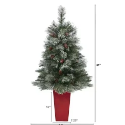 Christmas Arrangements & Garland>Kirklands Home French Alps Mountain Pine Tree in Red Planter