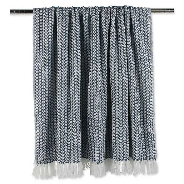 Blankets & Throws>Kirklands Home French and White Arrowhead Throw Blue