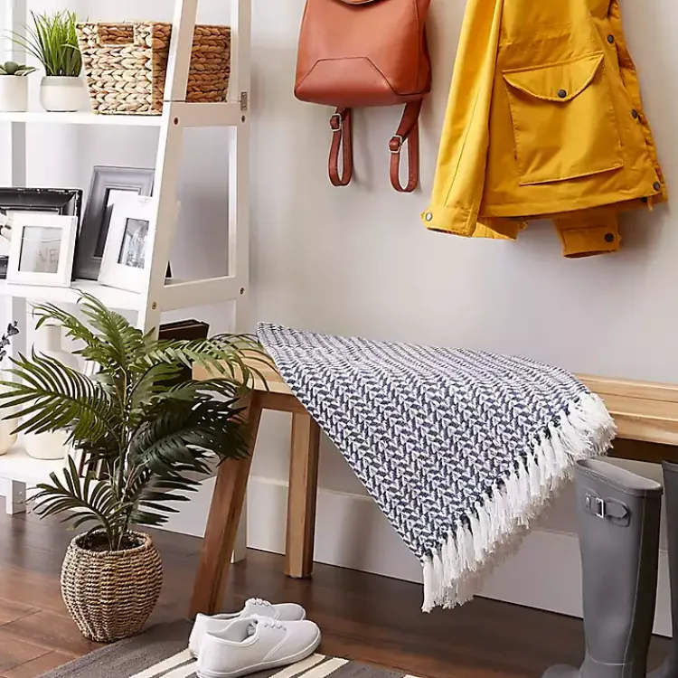 Blankets & Throws>Kirklands Home French and White Arrowhead Throw Blue