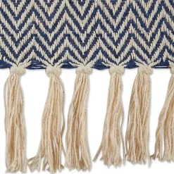 Blankets & Throws>Kirklands Home French Chevron Fringe Throw Blue