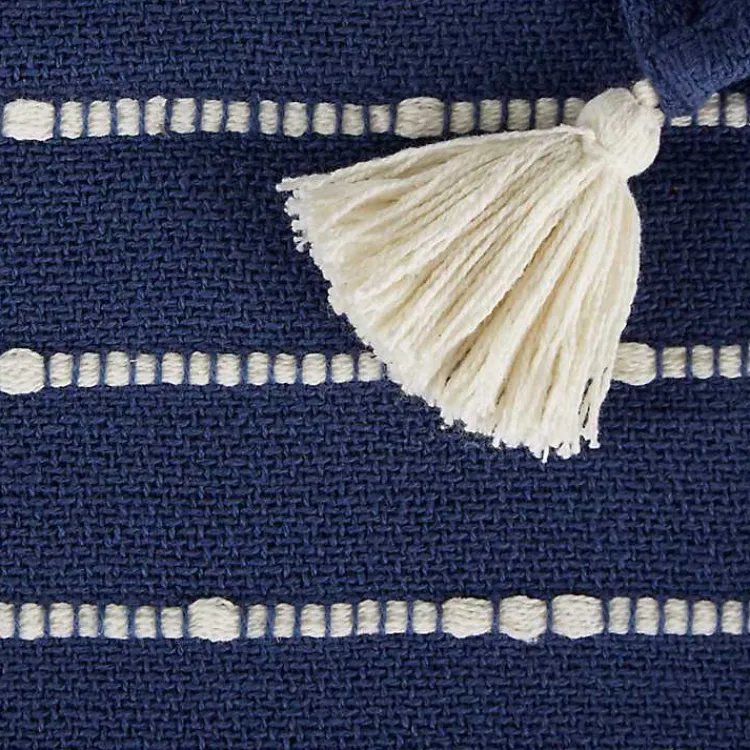 Blankets & Throws>Kirklands Home French Slub Stripe Decorative Throw Blue
