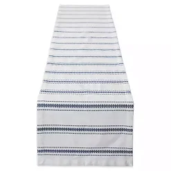 Kirklands Home French Zig Zag Stripe Table Runner, 72 in. Blue Outlet