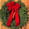 Fresh Christmas Wreaths & Greenery>Kirklands Home Fresh Cut Balsam Fir Wreath with Red Bow 2-pc. Set