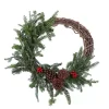 Fresh Christmas Wreaths & Greenery>Kirklands Home Fresh Cut Grapevine with Greenery Christmas Wreath