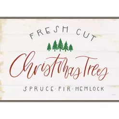 Christmas Art & Wall Decor>Kirklands Home Fresh Cut Trees Framed Canvas Print White