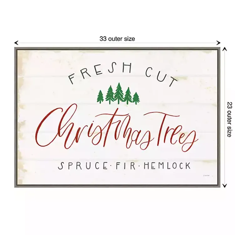 Christmas Art & Wall Decor>Kirklands Home Fresh Cut Trees Framed Canvas Print White