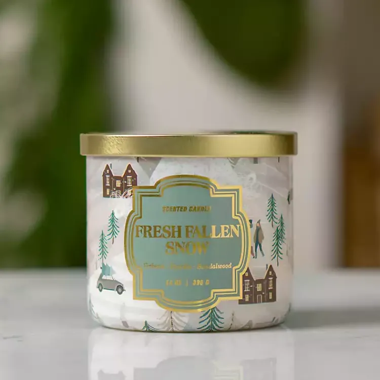 Candles>Kirklands Home Fresh Fallen Snow Triple Wick Jar Candle