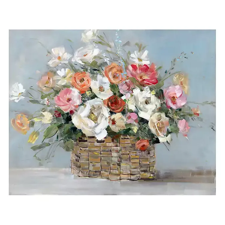 Kirklands Home Fresh Flower Market Canvas Art Print Multi New