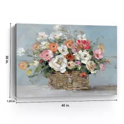 Kirklands Home Fresh Flower Market Canvas Art Print Multi New