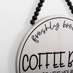 Kirklands Home Freshly Brewed Coffee Round Beaded Wall Plaque
