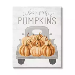 Fall>Kirklands Home Freshly Picked Pumpkins Canvas Wall Plaque