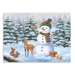 Christmas Art & Wall Decor>Kirklands Home Friendly Snowman Canvas Art Print White