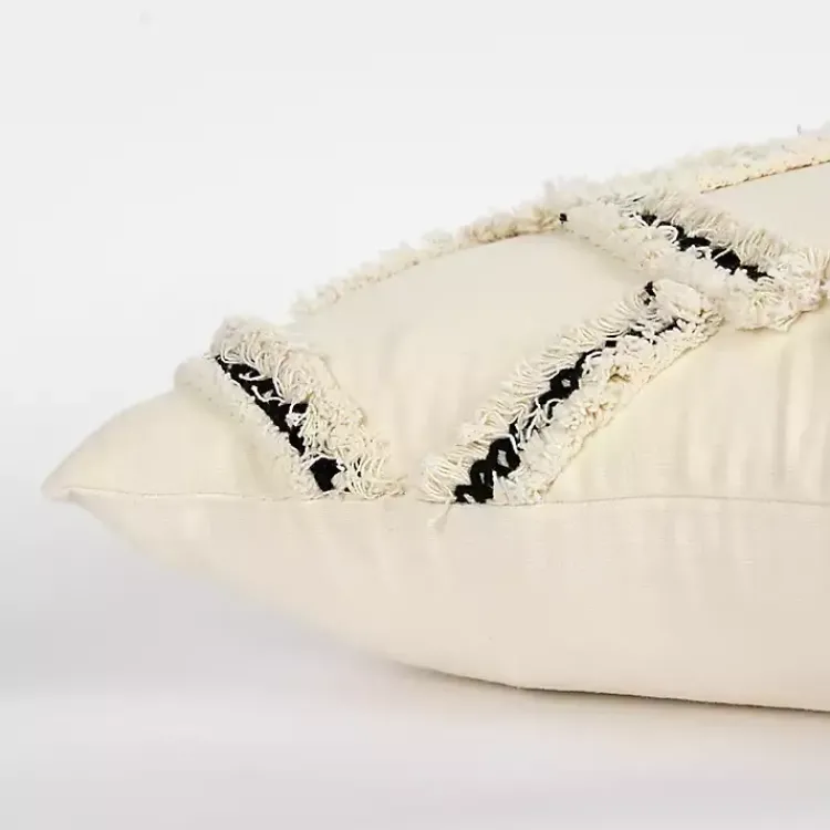 Pillows>Kirklands Home Fringe Stitched Lattice Throw Pillow