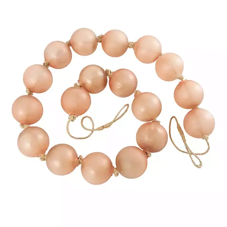 Decorative Accents>Kirklands Home Frosted Amber Glass Bead Garland Pink