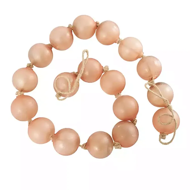 Decorative Accents>Kirklands Home Frosted Amber Glass Bead Garland Pink