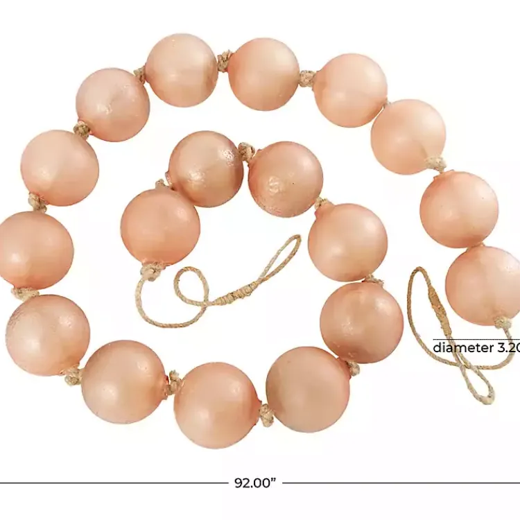 Decorative Accents>Kirklands Home Frosted Amber Glass Bead Garland Pink