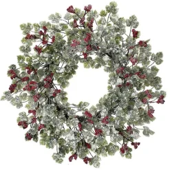 Christmas Wreaths>Kirklands Home Frosted Berries and Grape Leaves Mini Wreath