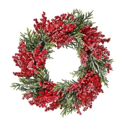 Christmas Wreaths>Kirklands Home Frosted Berry and Mini Spruce Christmas Wreath