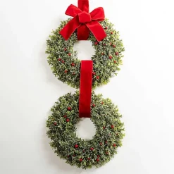 Christmas Wreaths>Kirklands Home Frosted Berry Boxwood Double Wreath